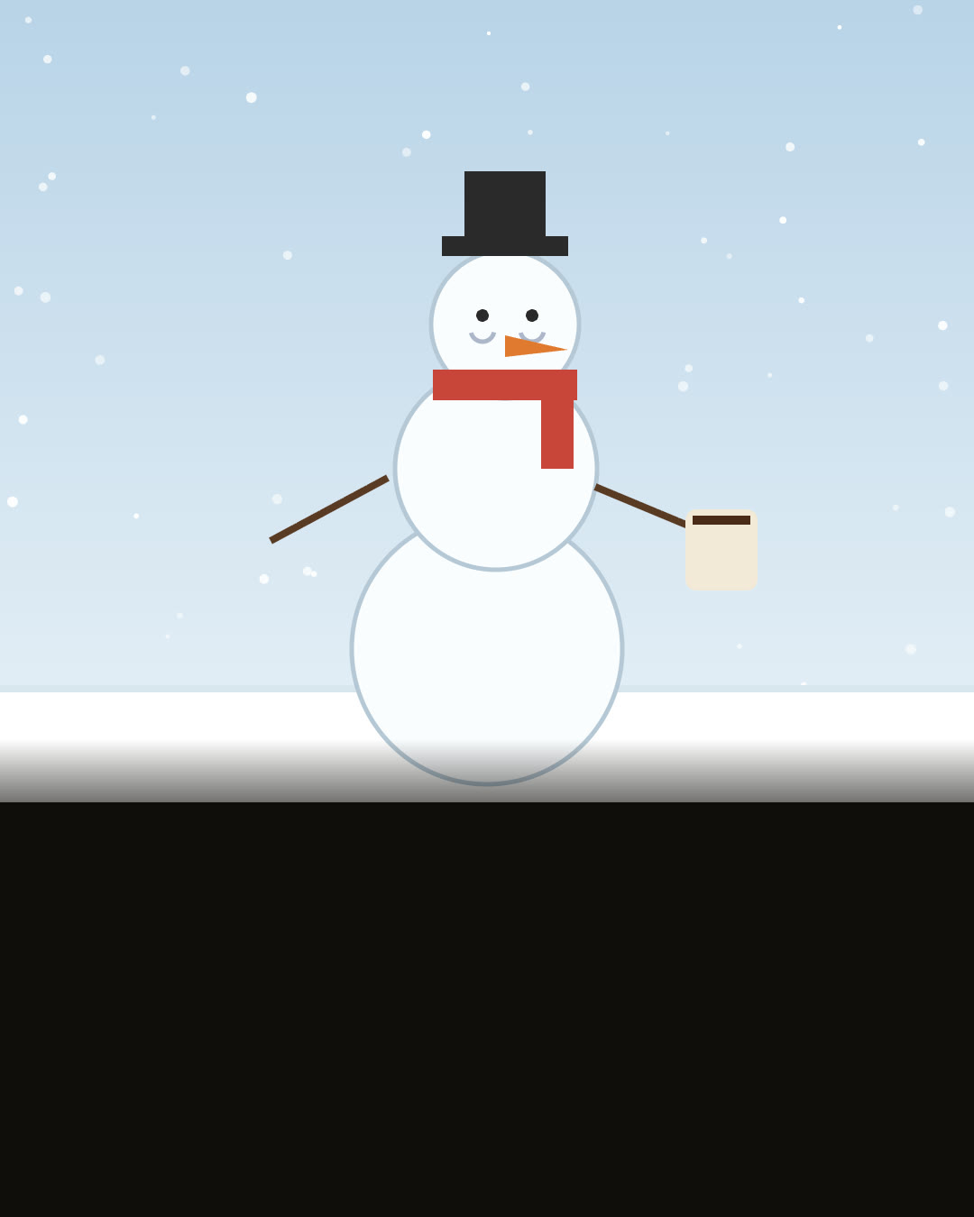 The tired snowman card